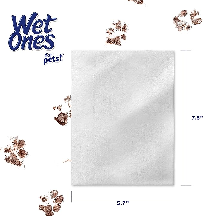 Wet Ones for Pets Hypoallergenic Multipurpose Dog Wipes with Vitamins A, C & E - No Fragrance Pet Wipes for Dogs in Canister, 50 Count