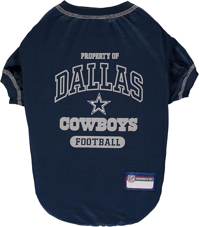 NFL Dallas Cowboys Dog T-Shirt for Pets, Size Small. Officially Licensed Pet Shirt with Team Logo, Soft Stretchable Comfort Fit Apparel for Dogs & Cats