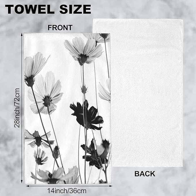 Pink Cosmos Flowers Hand Towels for Bathroom Set of 2 Hand Bath Towels Soft Absorbent Decorative Hand Towel for Bathroom Kitchen Yoga Home Decor 14 x 28 in