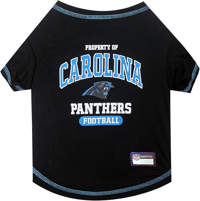 NFL Carolina Panthers Dog T-Shirt for Pets, Size X-Large. Officially Licensed Pet Shirt with Team Logo, Soft Stretchable Comfort Fit Apparel for Dogs & Cats