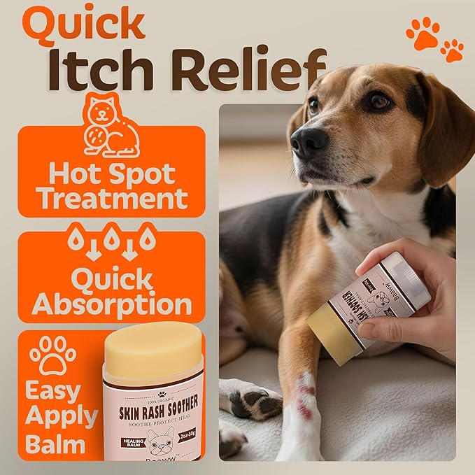Dog Irritated Skin Relief - Hot Spot Soother Skin Treatment Moisturizer, Anti-Itch & Allergy Dog Lotion, All-Natural Rash Cream for Canine - Soothing Relief for Dry Itchy Coat, Balm 2oz - 2 Pack