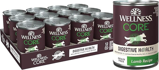 Wellness CORE Digestive Health Lamb Grain Free Wet Dog Food, 13 Ounce Can (Pack of 12)