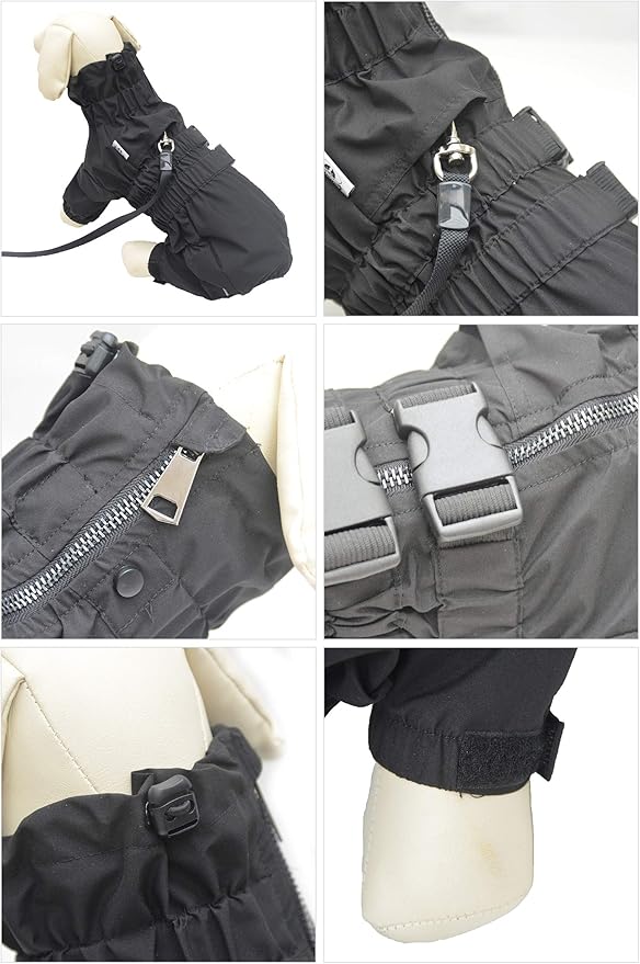 Lovelonglong Waterproof Dog Raincoat – 7-Leg Full Body Dog Rain Suit with Reflective Strips & Leash Opening, Outdoor Dog Jacket for Rainy Weather