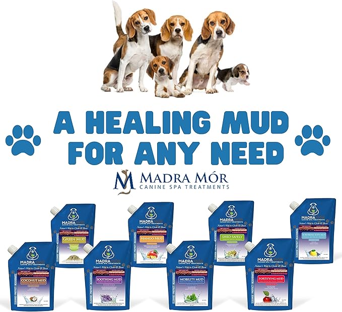 Worldwide Nutrition Bundle: Madra Mor Scrubbing Suds - Dog Essentials Mud Bath, Dog Grooming, Dry Skin for Dogs Treatment, Dog Coat Skin Care Products - 10oz Pouch & Multi-Purpose Key Chain