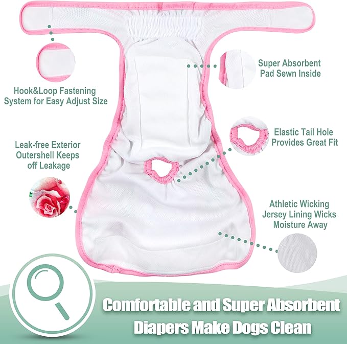 wegreeco Washable Female Dog Diapers (Pack of 3)