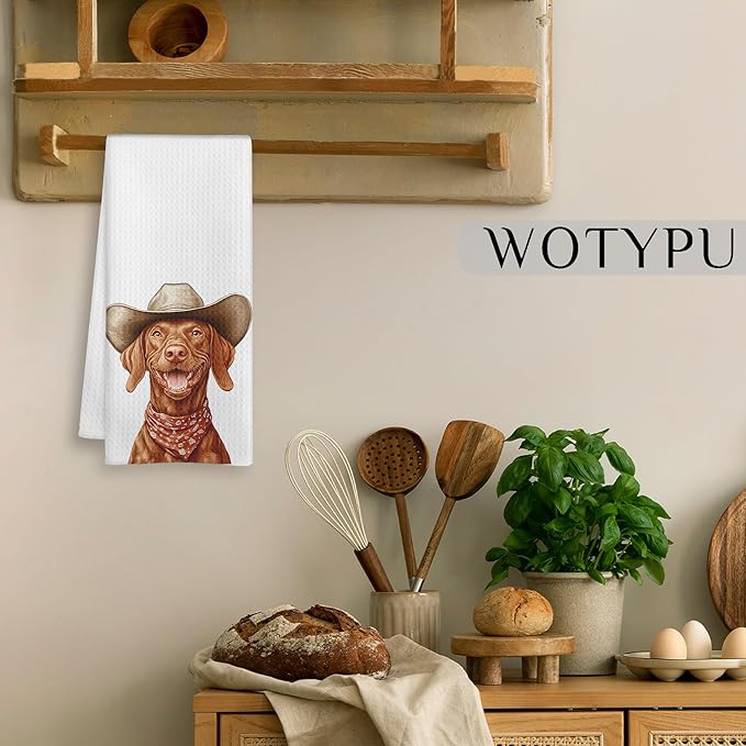 Funny Vizsla Gifts Kitchen Towels, Vizsla Gifts for Women Dish Tea Towel for Kitchen Decor, Vizslas Gifts Hand Towels for Bathroom Decor, 16X24 Inch