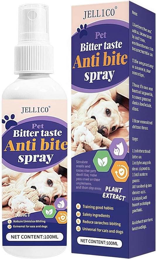 Bitter Apple Spray for Dogs,No Chew Spray for Dogs,Bitter Spray for Dogs to Stop Chewing,Effective Furniture Protection, Prevents Wound Licking for Dogs and Cats, Non-Toxic, Alcohol-Free