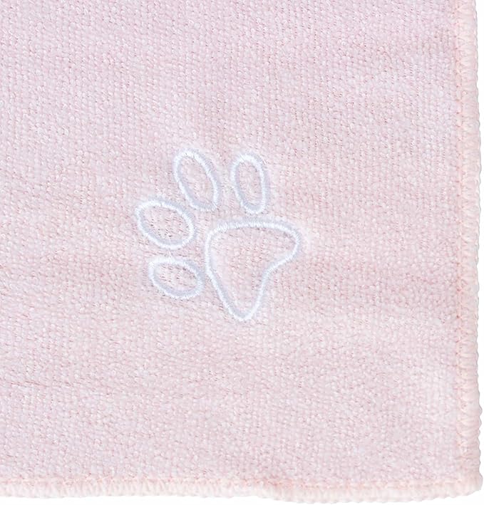 My Doggy Place - Super Absorbent Microfiber Towel - Dog Bathing Supplies - Microfiber Drying Towel - Washer Safe - Pink with Paw Print - 45 x 28 in - 1 Piece