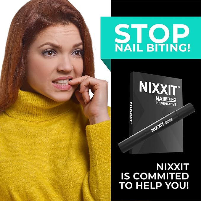 NIXXIT Nail Biting Treatment for Adults - Stop Nailing Biting Pen and Thumb Sucking for Adults & Children - Non Glossy Bitter Taste - Safe & Effective Solution - USA Made (2 - Pack)