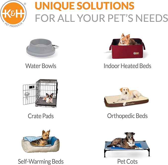 K&H Pet Products Ultra Plush Deluxe Bolster Dog Crate Pad, Dog Bed for Small Crates, Kennels, and Cages, Soft Indoor Portable Machine Washable Pet Mat - Fleece Small