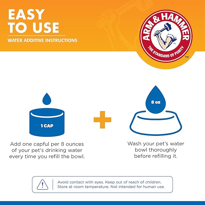 Combo Pack: Arm & Hammer Dog Dental Tartar Control Water Additive and Fresh Breath Vanilla Ginger Enzymatic Toothpaste