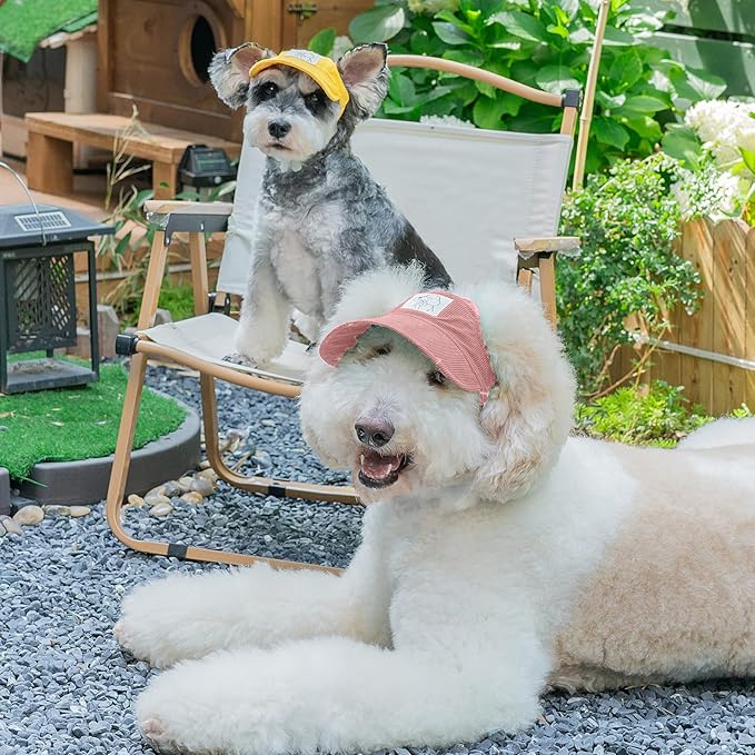 Pet Dog Baseball Cap, Cat Hat, Cat Dog Sun Cap with Ear Holes, Adjustable Puppy Outdoor Sun Hat (Pink, Large)