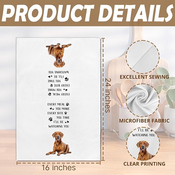 Rhodesian Ridgeback Dog Kitchen Towels, Rhodesian Ridgeback Gifts for Women Owners Hand Towel, Every Meal You Make Funny Decorative Tea Dish Towels for Kitchens, Dog Kitchen Decor, 16x24in