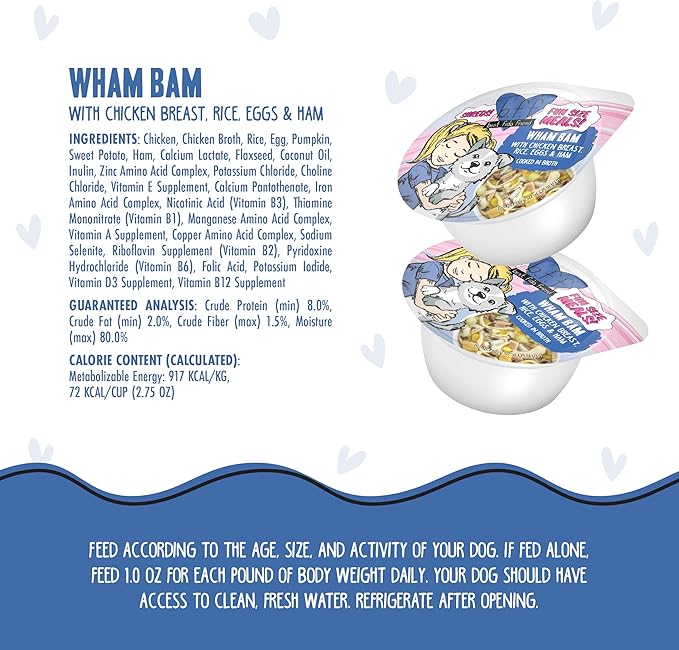 Weruva Best Fido Friend Fun Size Meals for Dogs, Wham Bam, 2.75oz Cup, Pack of 12