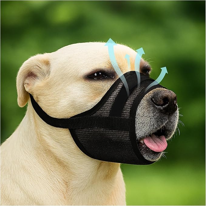 Dog Muzzle for Small Dogs - Soft Breathable Muzzle for Small Dog with Air Mesh | Adjustable Dogs Muzzles to Prevent Biting | Puppy Mussels for Grooming Barking Chewing Allows Panting Drinking