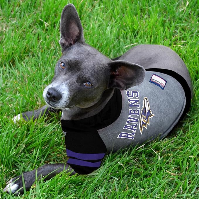 Pets First Hoodie T-Shirt for Dogs & Cats. Pets First Football Licensed Dog Hoody Tee Shirt, X-Small Sports Hoody T-Shirt for Pets Licensed Sporty Dog Shirt, BAL-4044-XS
