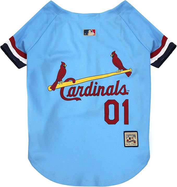 MLB ST. Louis Cardinals Vintage Throwback Jersey for Dogs & Cats in Team Color. Comfortable Polycotton Material, Large