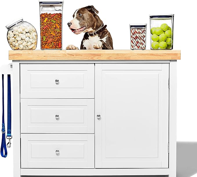 OXO Good Grips Pet POP Container – 4.4 Qt/4.2 L with Scoop |Ideal for up to 4lbs of Dog Food or 3.5lbs of Cat Food, Airtight Storage Container, BPA Free