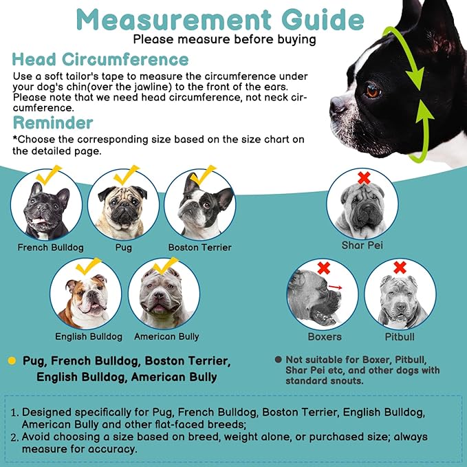 BARKLESS Muzzle for Short Snout Dog, Soft English Bulldog Muzzle to Prevent Biting, Brachycephalic Dog Mouth Guard for Aggressive Flat-Faced Bulldog Grooming Walking, Allows Panting