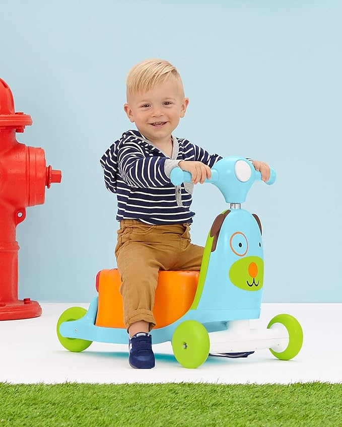 Skip Hop 3-in-1 Baby Activity Push Walker & Ride On Scooter Toy, Dog