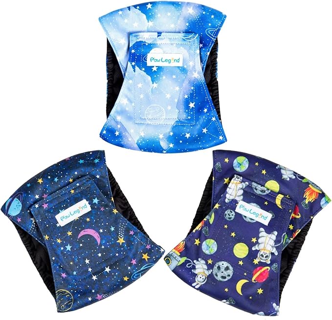 Paw Legend Washable Dogs Diapers Male Dog Belly Bands for Male Dogs Diapers Reusable Puppy & Doggie Diapers Male