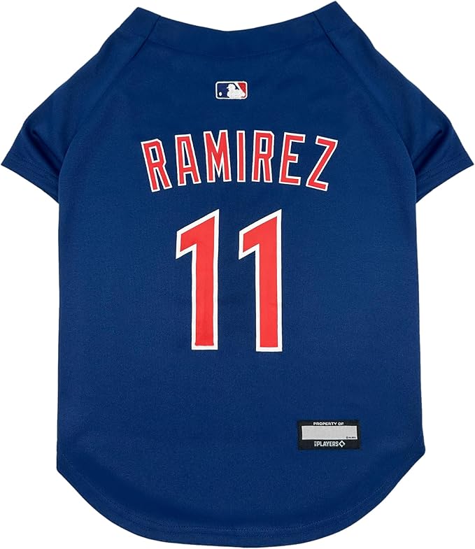 MLBPA Dog Shirt - Jose Ramirez #11 Pet Shirt - MLB Cleveland Guardians Mesh Cat Shirt, X-Large