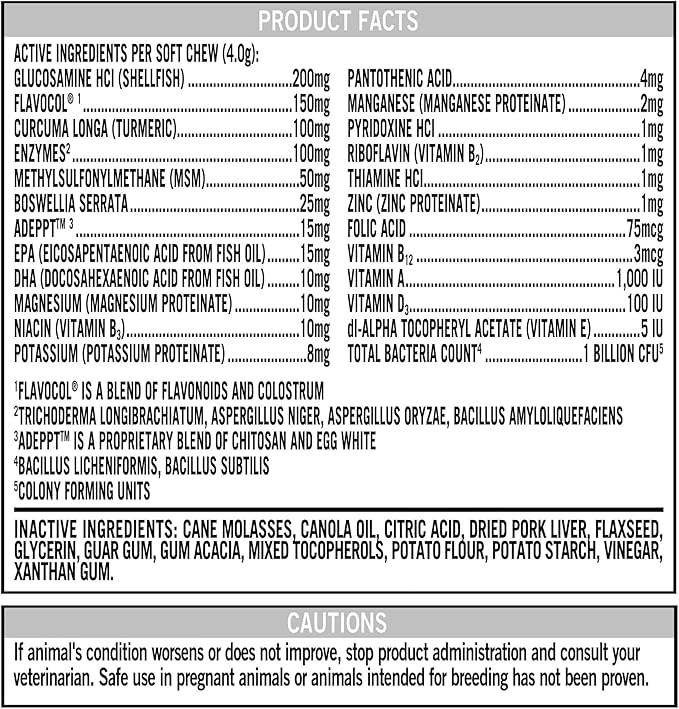 Formulated Daily Care for Dogs, Joint Health & Immunity Supplement, Pork Liver Flavor, 30 Count Soft Chews