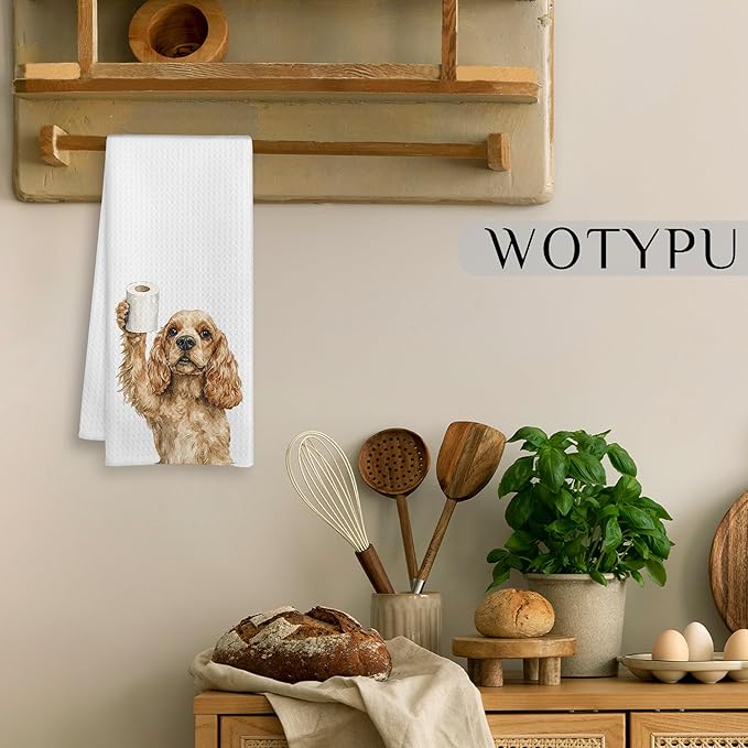 Funny Cocker Spaniel Gifts Bathroom Hand Towels, Cocker Spaniel Dog Lovers Gifts Decorative Hand Towels for Kids Guest Bathroom Washroom Half Bath, 16X24 Inch