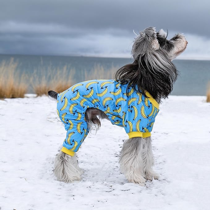 CuteBone Soft & Stretchy Dog Pajamas - Cozy Pet Jammies Breathable Jumpsuit for Small Dogs - All-Season Comfy Outfit Easy-On Pullover Design - Keeps Pets Warm & Comfortable P06L