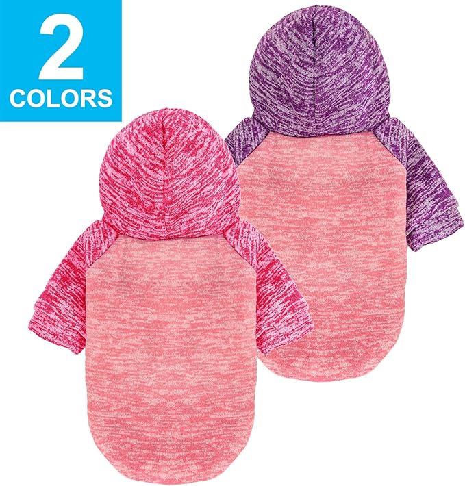 Dog Sweater, Dog Sweaters for Small Dogs, 2, 3 Pack Warm Soft Pet Clothes for Puppy, Medium Large Cat, Dogs Girl or Boy, Dog Shirt for Winter Christmas (Hoodie Pink,Purple+Pink,Rose, X-Large)