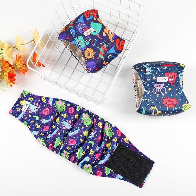 Dog Diapers Male, Belly Bands for Male Dogs, Pack of 5, High Absorbing Extra Small Male Dog Wraps for Doggie & Puppy in Incontinence or Excitable Urination and Training(L)