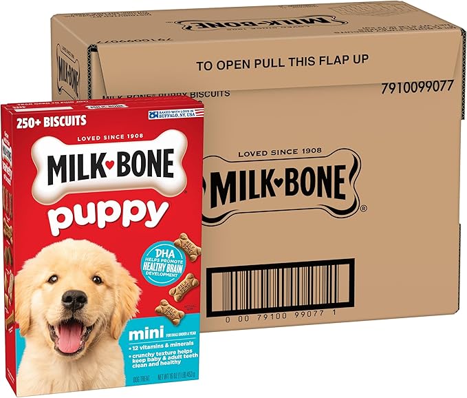 Milk-Bone Original Dog Treats for Puppies, 16 Ounce (Pack of 6), DHA Helps Support Healthy Brain Development