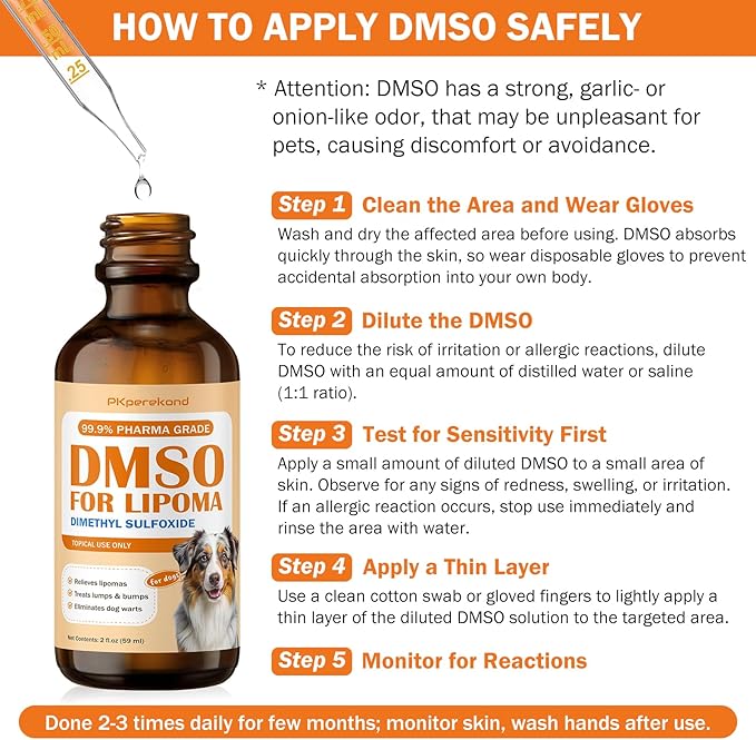 Topical DMSO for Dogs Lipoma, Guard Dog Away from Lumps and Bumps, Reduce Inflammation and Swelling, Soften Fatty Lumps & Lumps, Dog Pain Relief, Lipoma Treatment for Dogs, Help Buddy Regain Energy