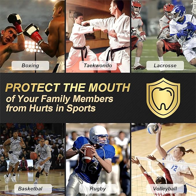 BBTO 6 Pcs Youth Kids Mouth Guard for Sports, Boys Girls Mouth Guard with Case, Mouthguard for Wrestling Boxing Basketball Hockey Football