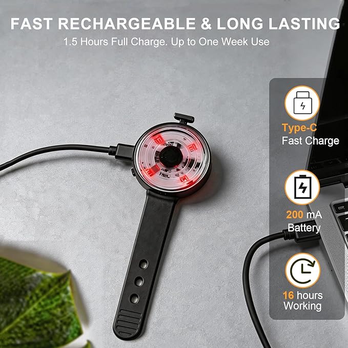 Pro Dog Collar Light IPX7 Waterproof, USB-C Rechargeable 4-Color Steady/Flashing Dog Light Up Collar, Upgraded Anti-Drop Buckle & Strap Dog Lights for Night Walking, Swimming, Camping