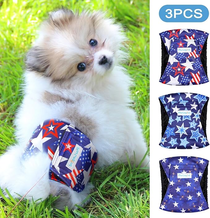 Paw Legend Washable Dogs Diapers Male Dog Belly Bands for Male Dogs Diapers Reusable Puppy & Doggie Diapers Male