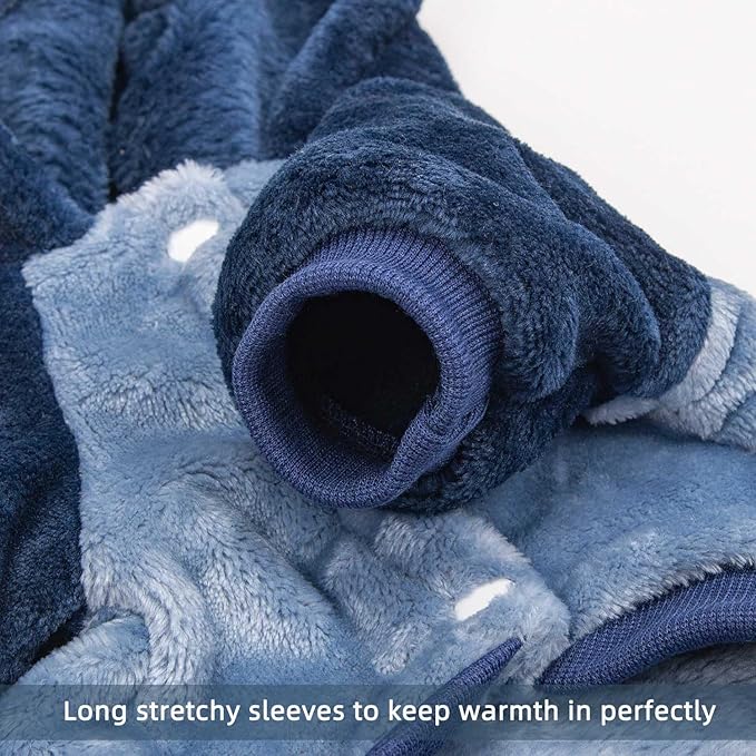FabriCastle Dog Hoodie Sweater for Small Dogs Boy and Girl, Small Dog Clothes XS XXS Puppy Sweatshirt, Pet Outfit, Cat Clothing Super Soft Warm Snap On Closure (Blue-Navy, X-Large)