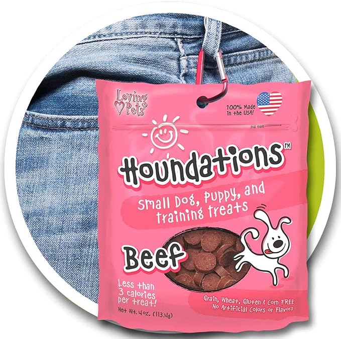 Loving Pets 3 Pack of Salmon Houndations Small Dog, Puppy, and Training Grain-Free Treats, 4 Ounces Each, Made in The USA3