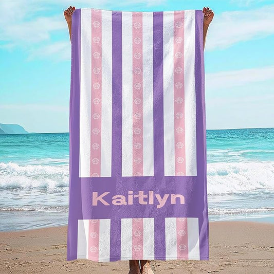 JML Custom Beach Towel with Name, Personalized Microfiber Beach Towel with Name, Large, Soft, Quick Dry & Absorbent for Swim, Pool,Adult,Summer Holiday,Vacation,Travel,Gift for Anniversary, Birthday
