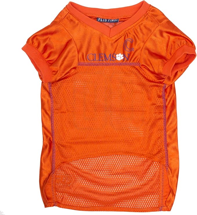 Pets First NCAA College Clemson Tigers Mesh Jersey for DOGS & CATS, X-Small.Licensed Dog Jersey with your Favorite Football/Basketball College Team