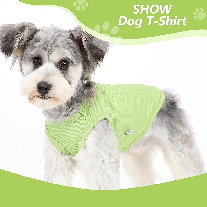 2 Pack Dog Clothes for Small Dogs Summer Dog Shirt Vest Girl Boy Lightweight Puppy T-Shirts Blank Soft and Cool Pet Clothing Sleeveless Medium Large Dog Outfit (Black+Avocado Green, X-Large)
