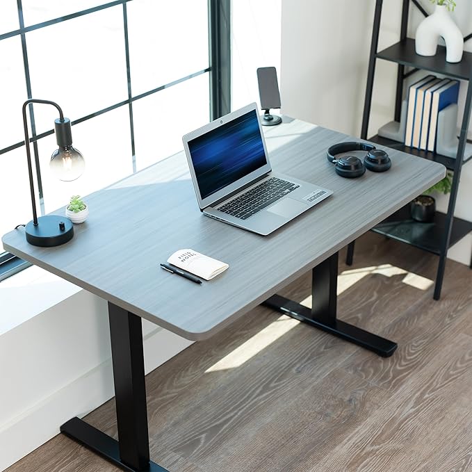 VIVO Universal 48 x 30 inch Solid One-Piece Table Top for Standard and Sit to Stand Height Adjustable Home and Office Desk Frames, Dark Gray, DESK-TOP48-30G