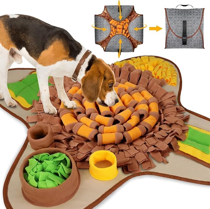 HOPET Snuffle Mat for Dogs Large Breed,Interactive Sniff Feeding Training Mat for Puppy Slow Feeder, Mental Stimulation & Slow Feeding Game for All Breeds