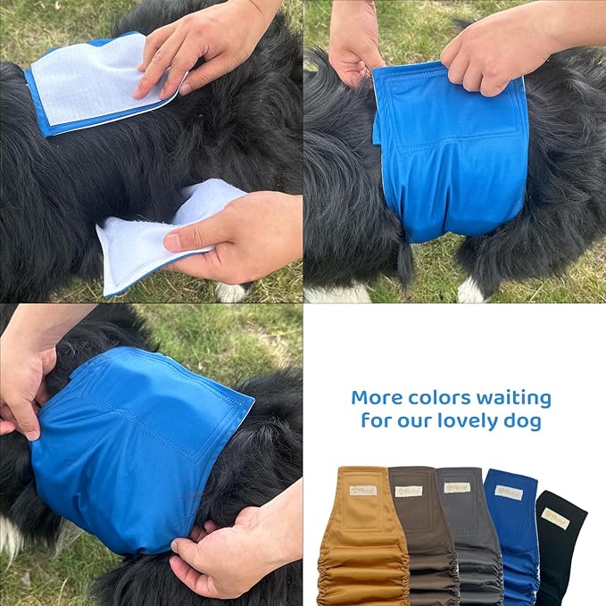 Reusable Dog Diapers Male High Absorbing Belly Band for Male Dogs Washable Belly Bands for Male Dogs 5 Pack (XL, 18” - 21” Waist)