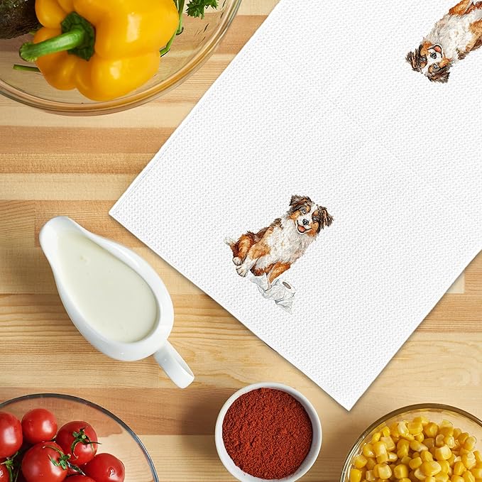 Funny American Shepherd Gifts Bathroom Hand Towels, Dog Bathroom Decor, Gifts for American Shepherd Lovers Dish Tea Towels, Kids Bath Room Washroom Toilet Decorative Hand Towel 16x24 Inch