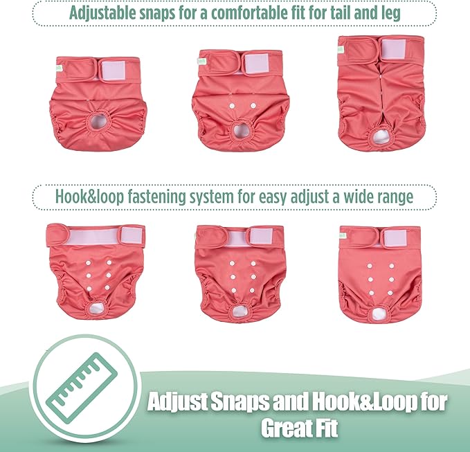 wegreeco Female Dog Diapers, Washable Reusable Pet Puppy Doggie Diapers for Small Medium Large Female Dogs in Heat Period, Doggy Period Panties XX-Large