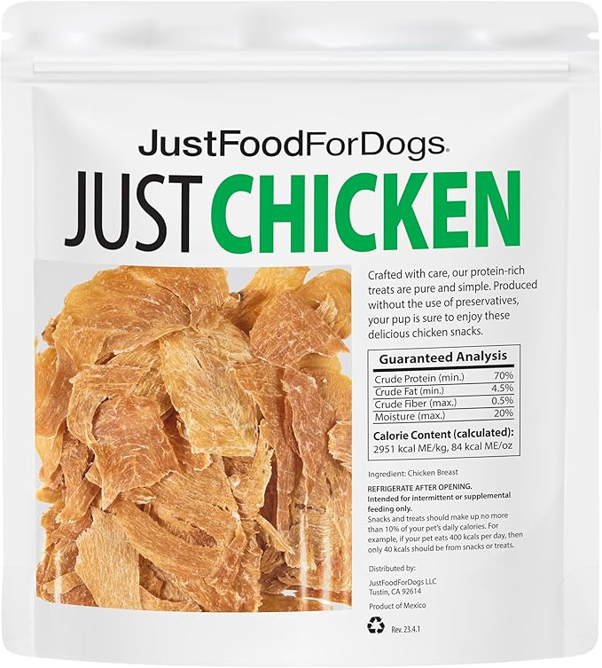 JustFoodForDogs Dog & Cat Treats - Chicken Breast (2.5 oz- Pack of 4)
