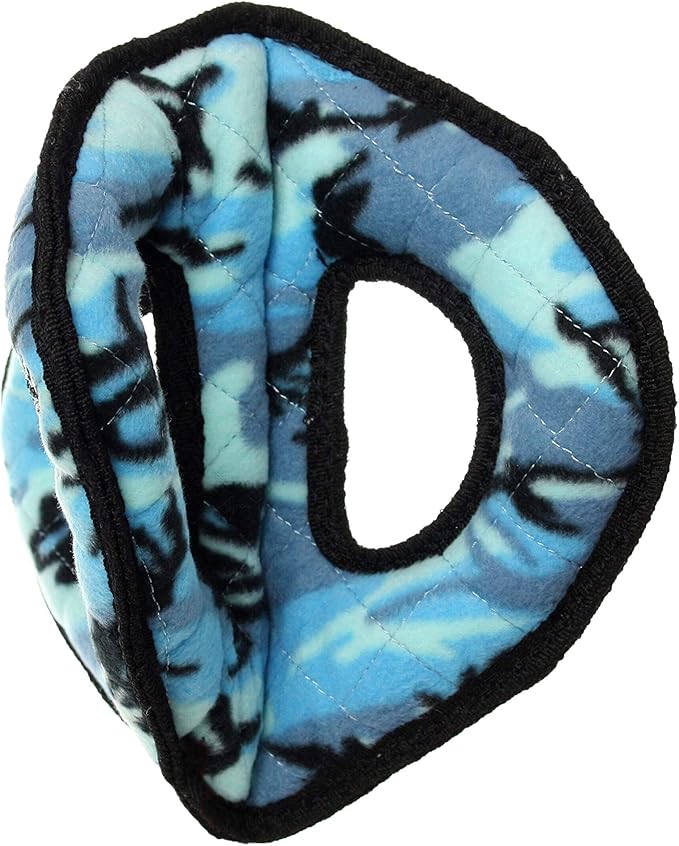 TUFFY- World's Tuffest Soft Dog Toy-Ultimate 3Way Ring -Squeakers -Multiple Layers. Made Durable, Strong & Tough. Interactive Play (Tug, Toss & Fetch). Machine Washable & Floats. (Camo Blue 2 Pack)