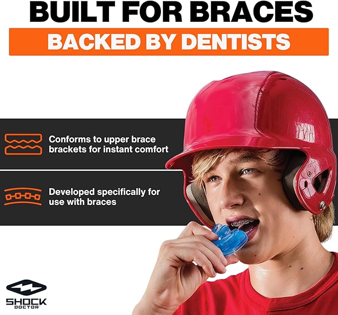 Shock Doctor Mouth Guard for Braces, Pink, Youth