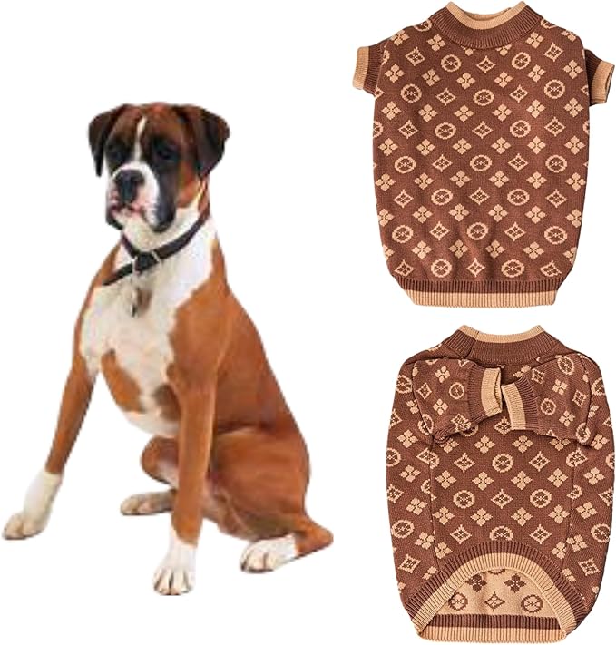 Luxury Dog Sweater – Soft Knit Designer Pet Outfit for Small Dogs & Puppies, XS–L, Stylish Warm Clothing for Yorkies, Chihuahuas, Dachshunds, Maltese, French Bulldog